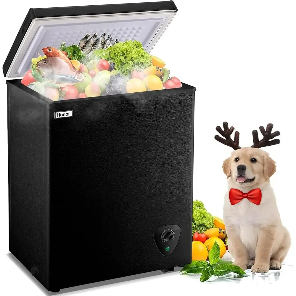 3.5 Cu. Ft. Compact Refrigerator with Top Mount Door, Removable Basket, 7-Setting Temperature Control, Perfect for Office or Dor
