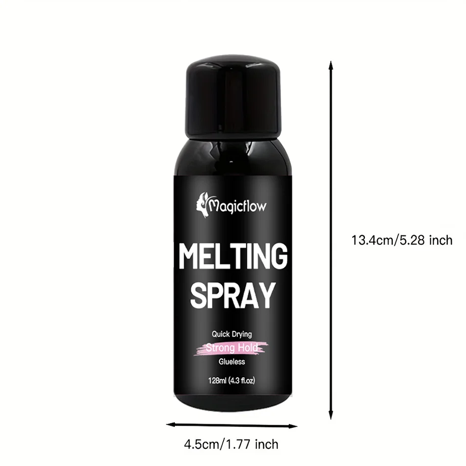 128 مل / 4.3 أوقية رذاذ ذوبان الدانتيل الطبيعي - رذاذ ربط قوي بدون صمغ للشعر المستعار | لاصق للشعر سريع الجفاف #4