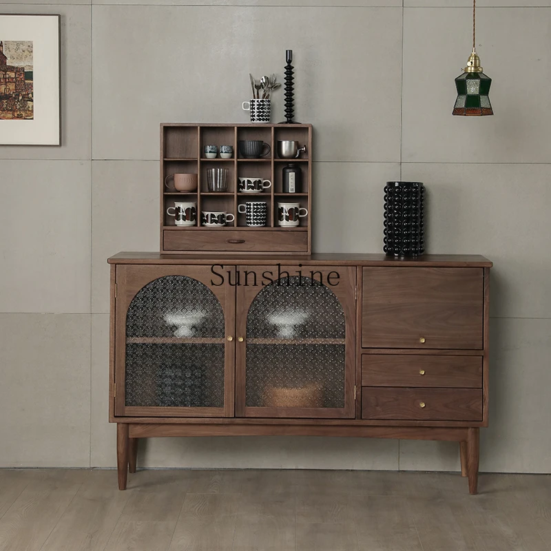 

Nordic side cabinet solid wood wine cabinet kitchen storage cabinet
