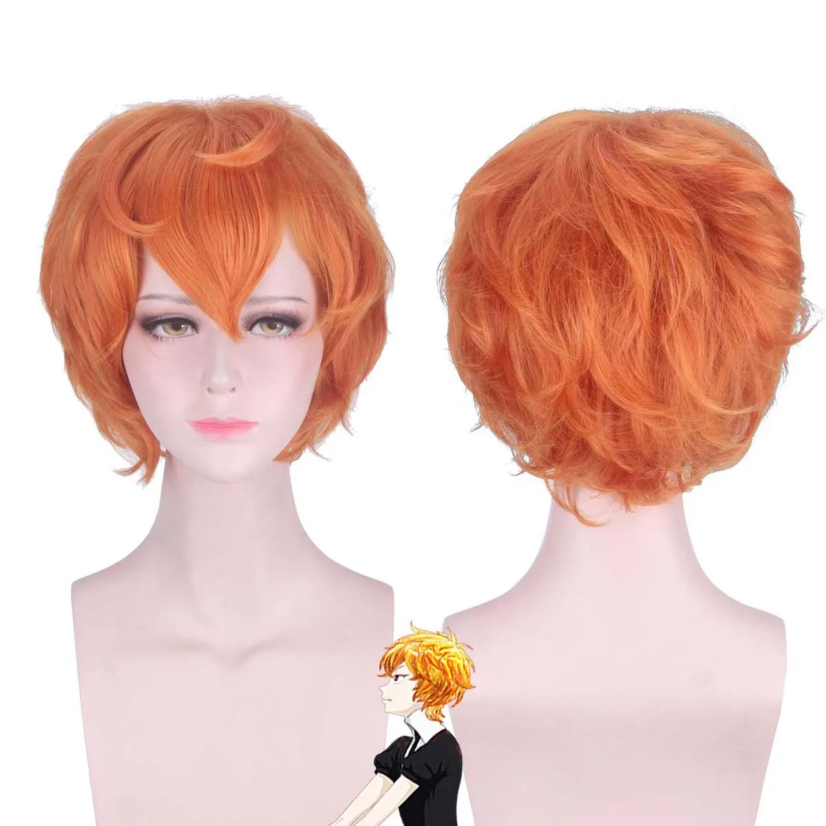 

Аниме Houseki No Kuni Land of Shiny Zircon Косплей Короткий синтетический парик из оранжевых волос