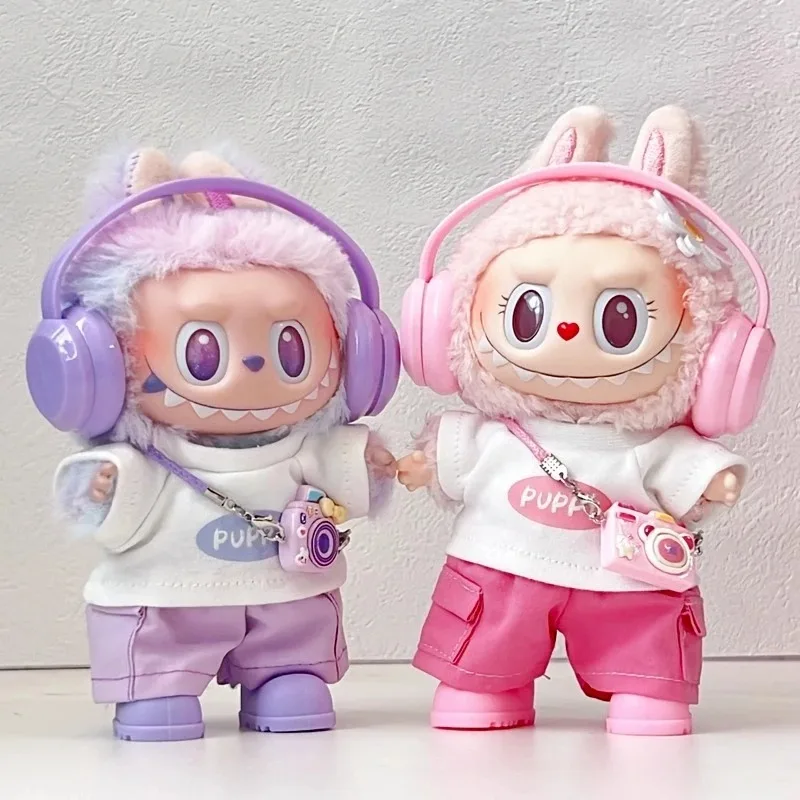 Vêtements de sport pour balle de Tennis, vêtements de Badminton pour poupée Labubu, pantalons Cargo colorés, t-shirt pour chiot, vêtements d'extérieur, ensemble de chaussures, accessoires