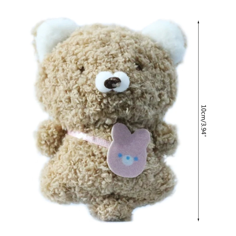 Cartoon Little Bear Plush Pendant Animal KeyChains School Bag Pendant Stuffed  Women Gift Backpack Purse Decoration