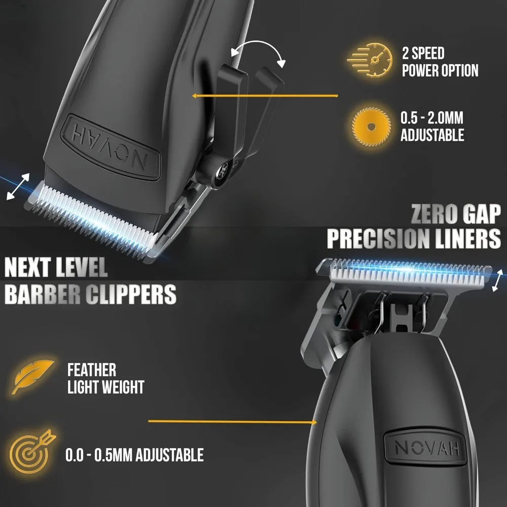 Professional Hair Clippers for Men, Professional Barber Clippers and Trimmer Set, Mens Cordless Hair Clippers for Haircut Kit