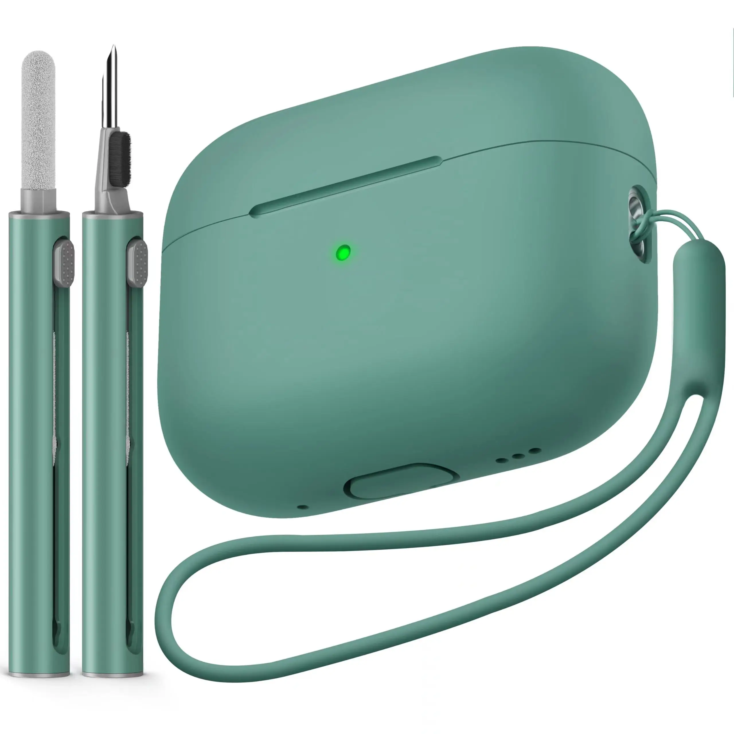 Für Airpods Pro 3. Generation Cover (2025) Slim Silikonhülle Vollständige Schutzhülle mit Handgelenkband für süße AirPods Pro 3 Hülle