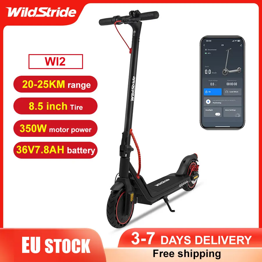 Patinete Eléctrico Wildstride con Motor de 350W, Neumáticos Honeycomb de 8.5'', Múltiples Modos de Velocidad, Batería de 36V/7.8ah, Control por Aplicación Inteligente, Diseño Plegable, Carga de 120KG