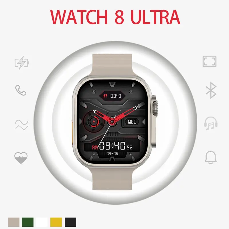 Ultra Smart Watch 8 New SmartWatch Bluetooth Call Fitness Tracker with Heart Rate Monitor Blood P8 PK IWO13 DT8 Max Men Women