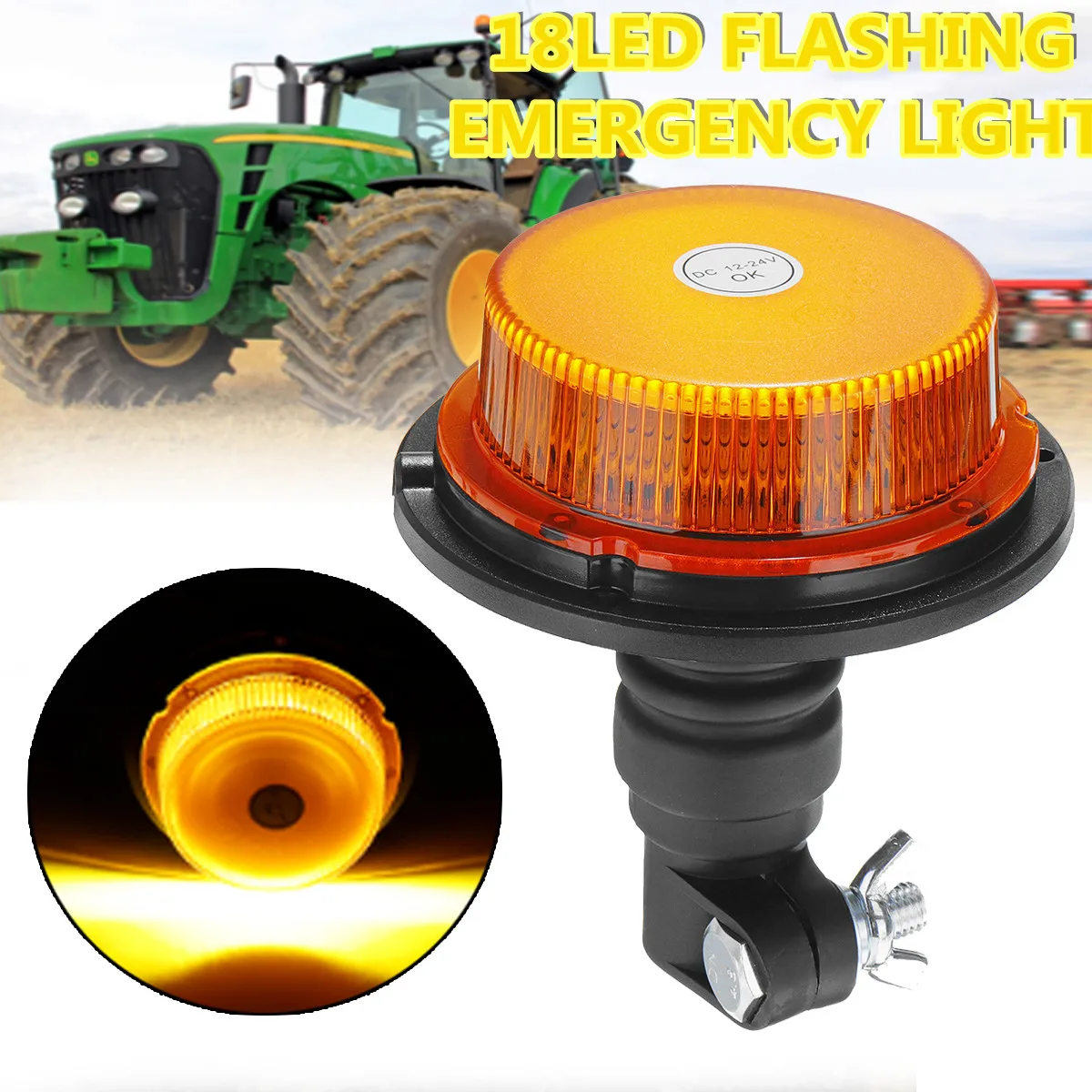 12/24v Led Rotating Flash Beacon Magnetic Trailer Emergency Safety Warning Lights,Yellow Traffice Indication Lights