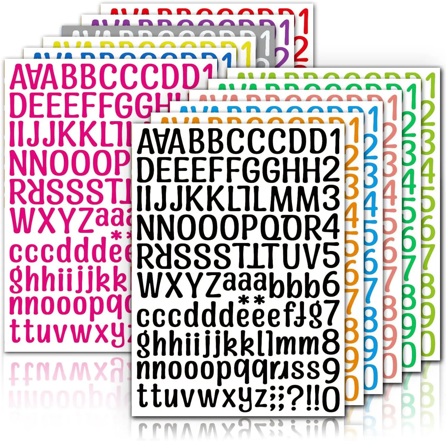 1512pcs/12 Sheets Vinyl Letter Stickers Waterproof Numbers Sticker Vinyl Alphabet Decal for Mailbox Signs Window Car Door Office