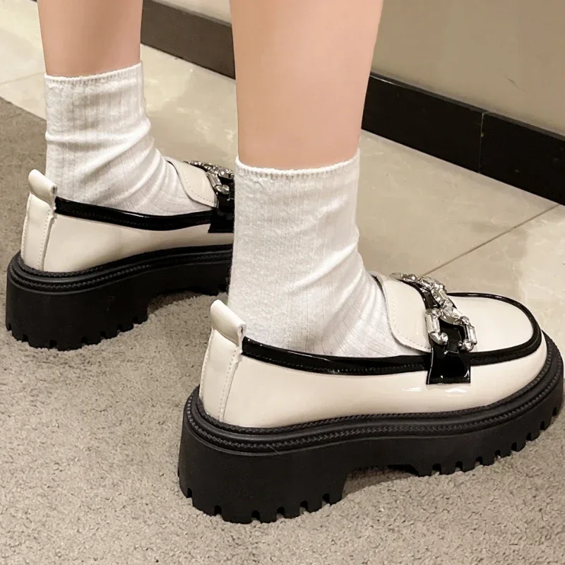 Women Shoes Summer Round Toe Black Flats Loafers Casual Female Sneakers Ladies Footwear Oxfords Clogs Platform Retro High Heels