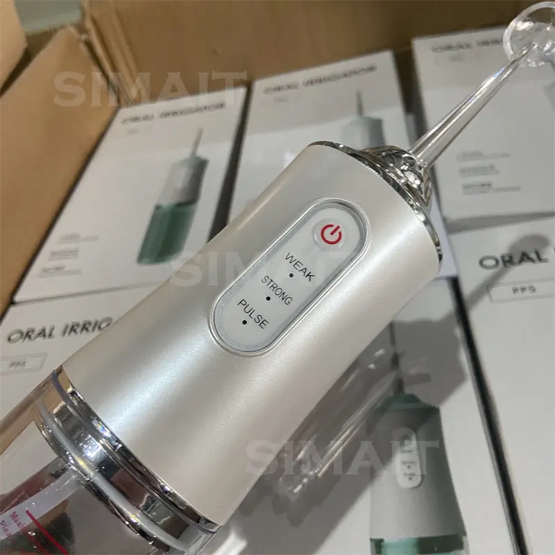 Oral Irrigator Portable Water Flosser USB Rechargeable Water Jet Tooth Pick + 4 Jet Tip 3 Modes Waterproof Teeth Cleaner