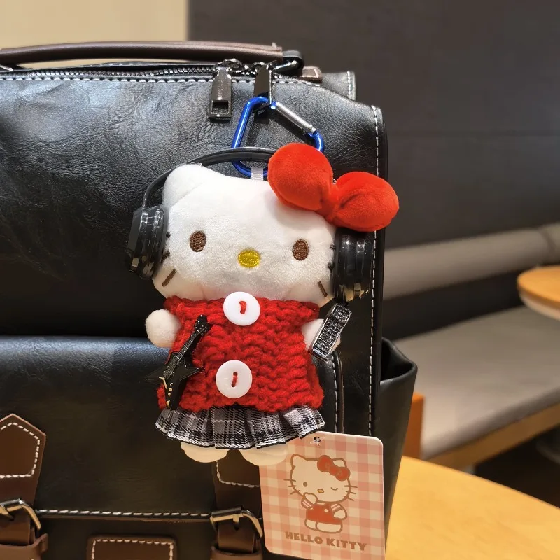 

2025 Cartoon Sanrio Hello Kitty Plush Doll Backpack Pendant Kawaii Keychain Creative Phone Chain Couple Festival Gift