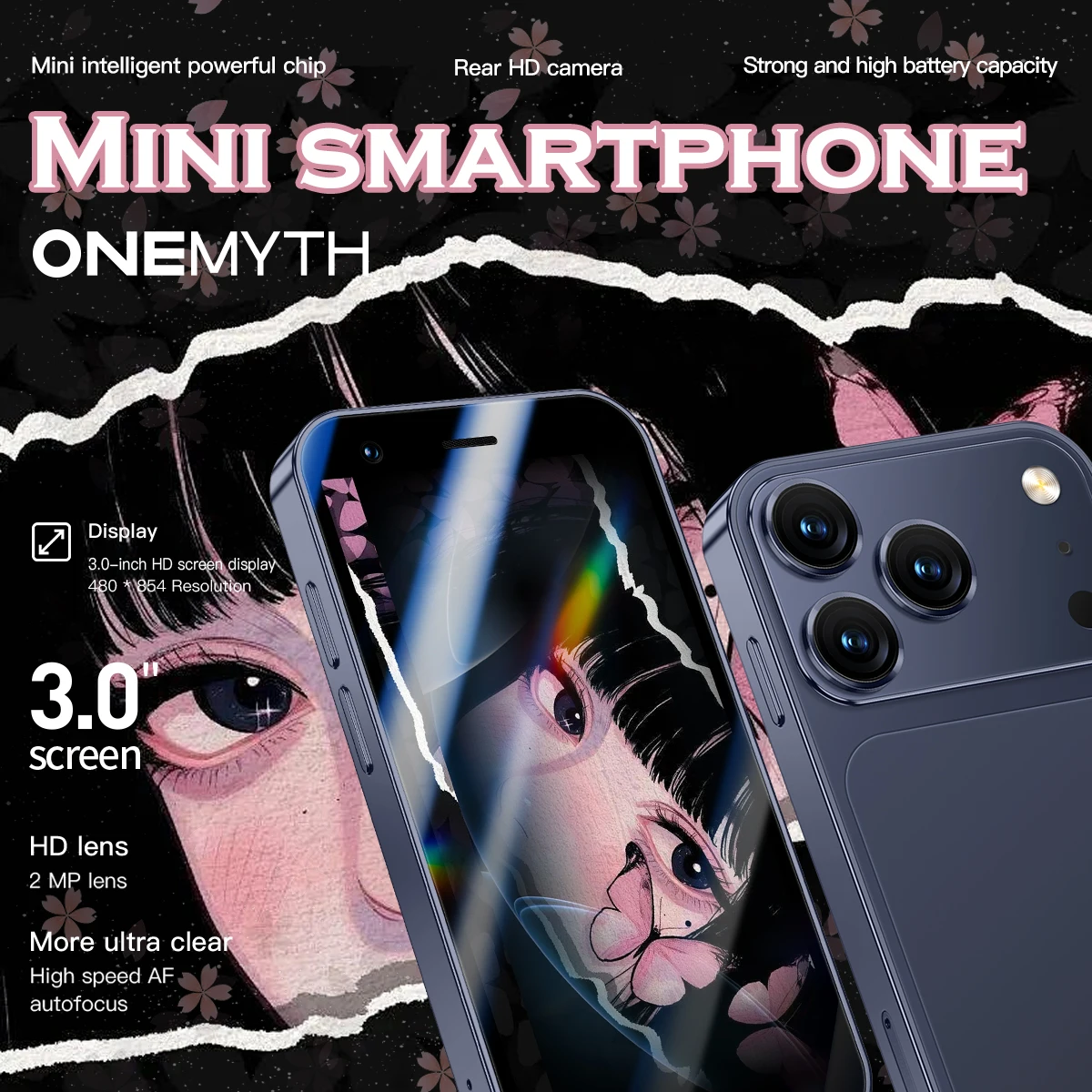 

3G Mini Phone 2GB+16GB Google Play 900mAh Long Battery Life Portable Card Backup Phone