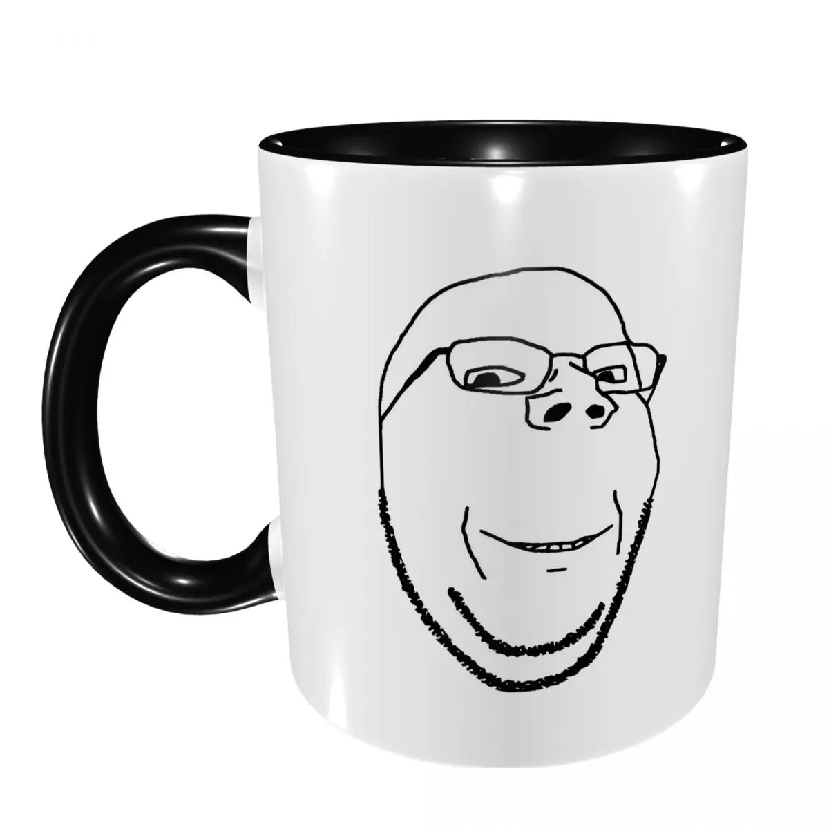 Smiling Wholesome Wojak Soyjak Mug Funny Ceramic Coffee Cups Tea Mugs Milk Cup Drinkware Gift for Woman Man