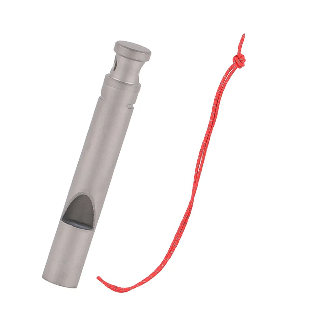 

Titanium Survival Whistle Lightweight Camping Accessories High Frequency Sound Metal Hiking Emergency whistle Portable Lanyard