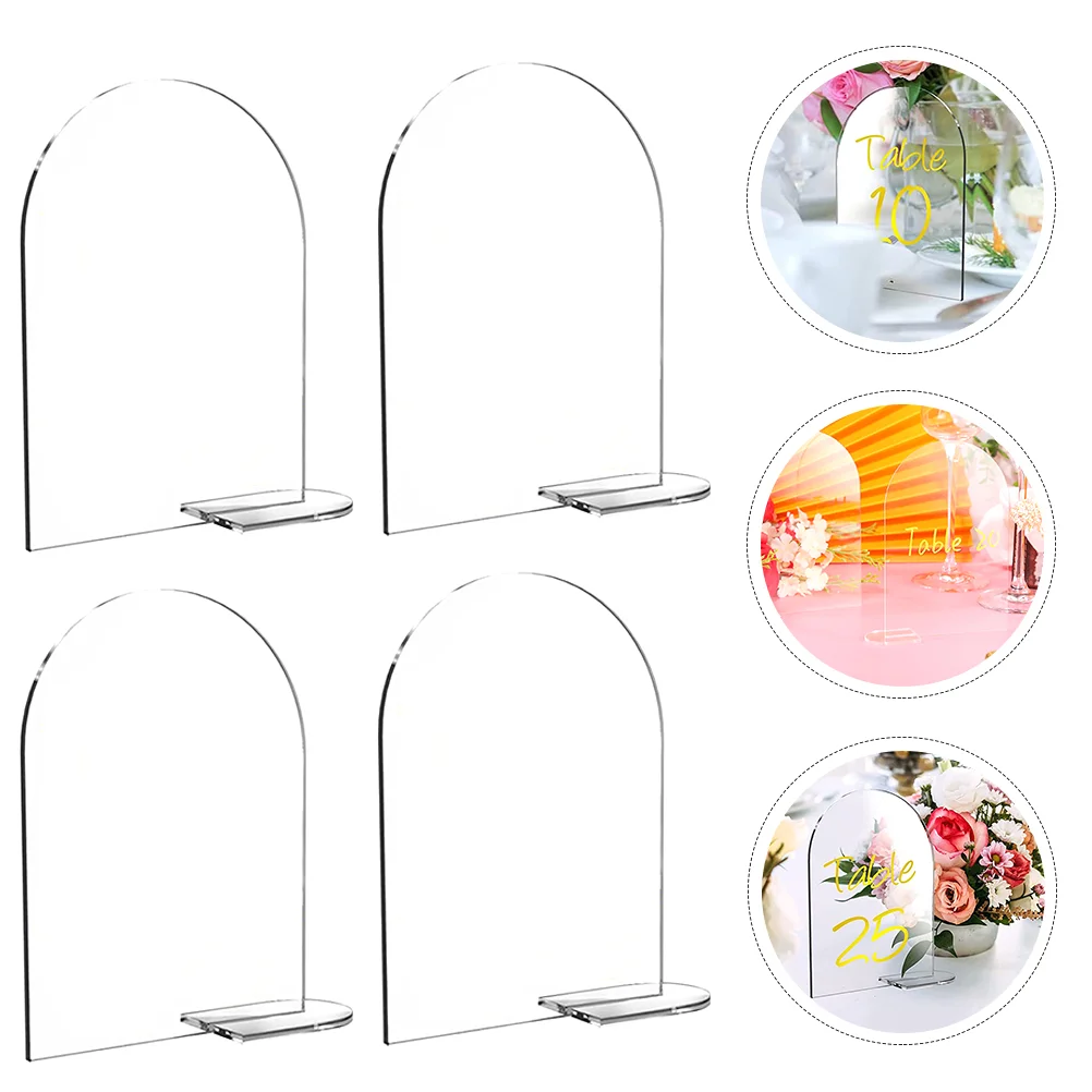 

20 Pcs Decor Wedding Table Cards Festival Reception Decors Birthday Party Number Sign Blank Acrylic Signs DIY Wear-resistant