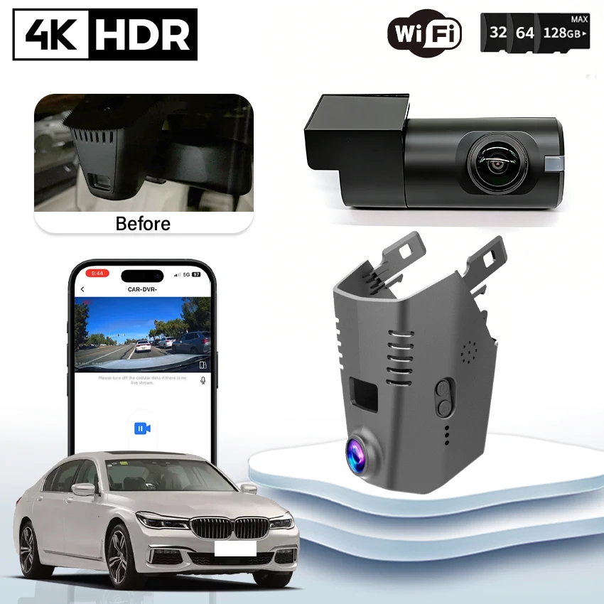 Plug and play 4K 2160P WIFI DashCam For BMW 5 G30 G31 G38 520D 525D 528D 530D 540D 6 G32 7 Series G11 G12 Car Dvr video recorder