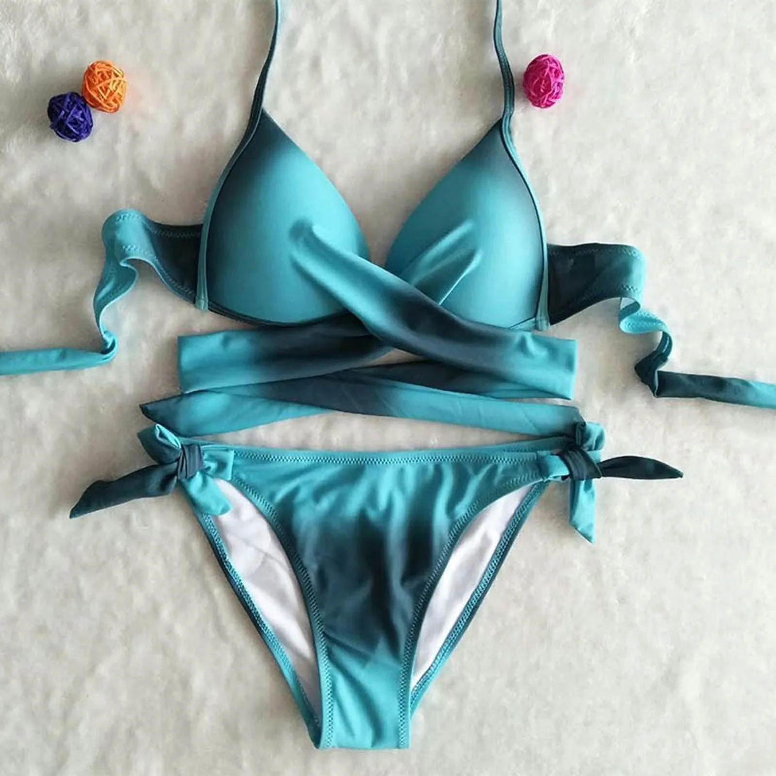 Maillot de bain rembourré pour femmes, bikini sexy, tenue de plage, été