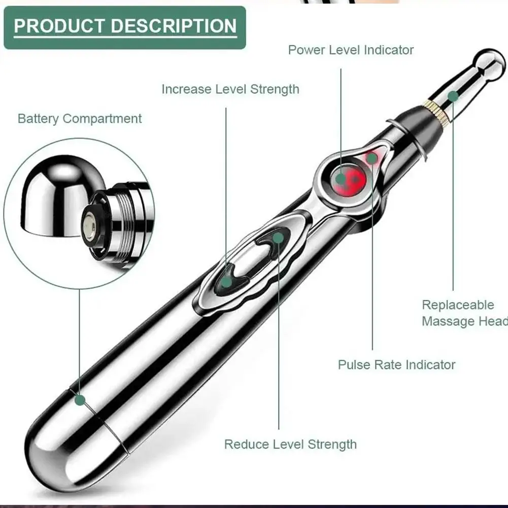 Electric Acupuncture Point Massage Pen Pain Relief Laser Therapy Electronic Meridian Energy Pen Body Head Back Neck Leg Massager