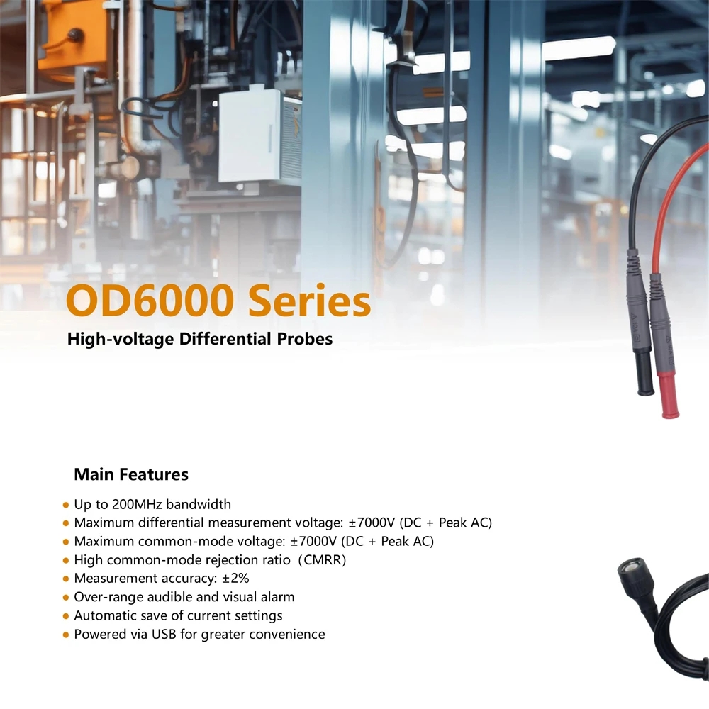 OWON High-voltage Differential Probe OD6000 Series Auto-save Function for Digital Oscilloscope