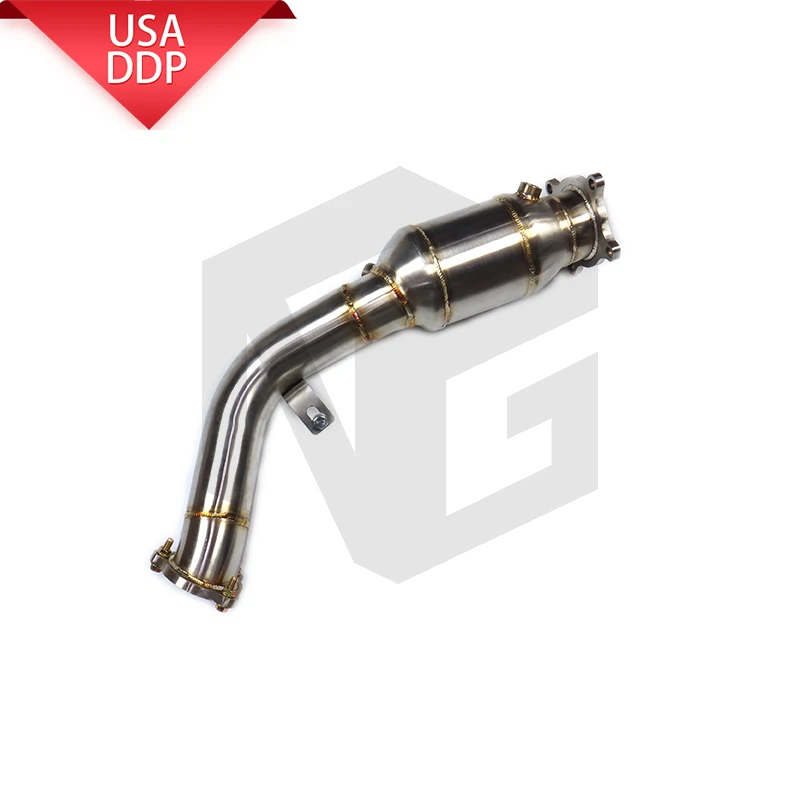 

ING exhaust system downpipe for Audi A4 A5 B8 2.0T exhaust pipe, without heat shield, TIG hand welding