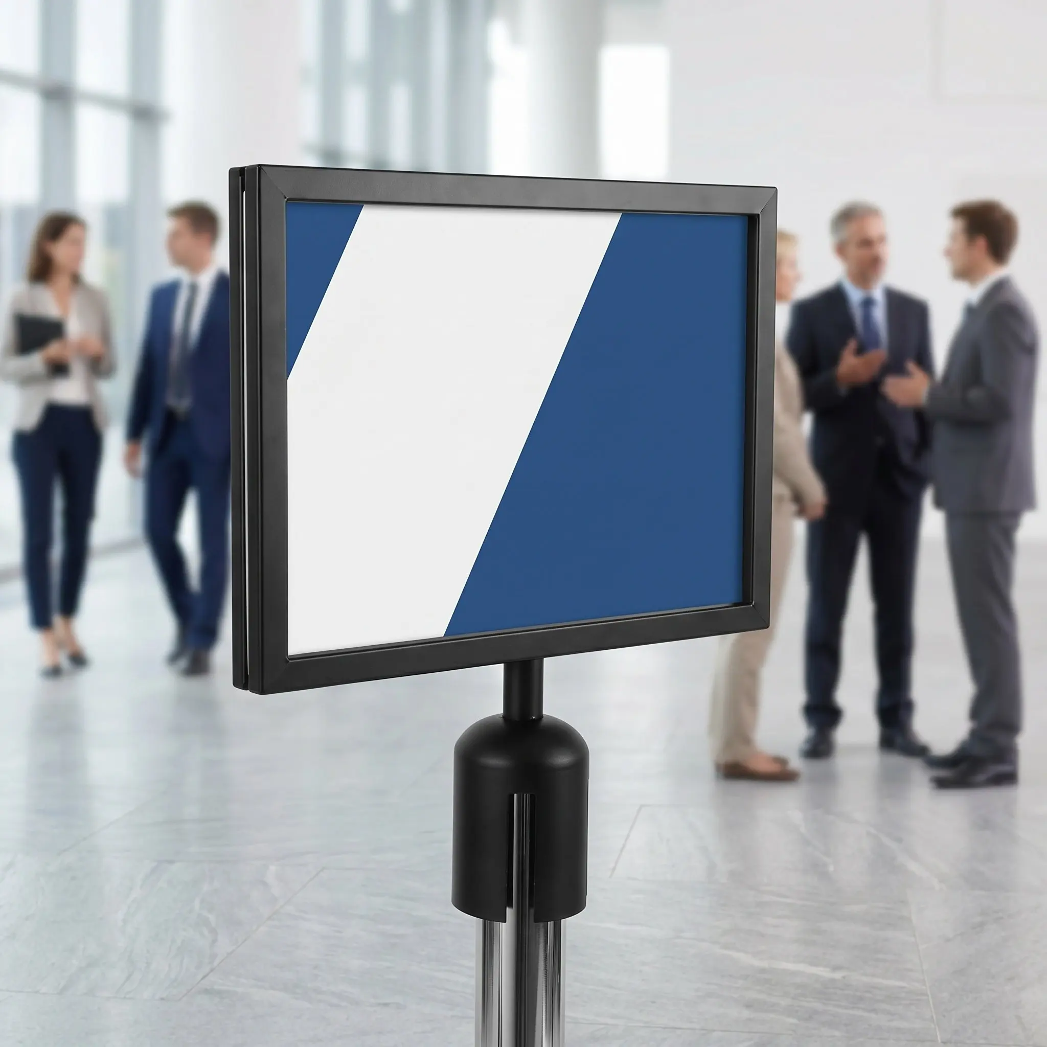 3pcs-metal-stanchion-sign-holder-horizontal-queue-control-poster-frame-a4-size-crowd-management-barrier-sign-poster-board-stand