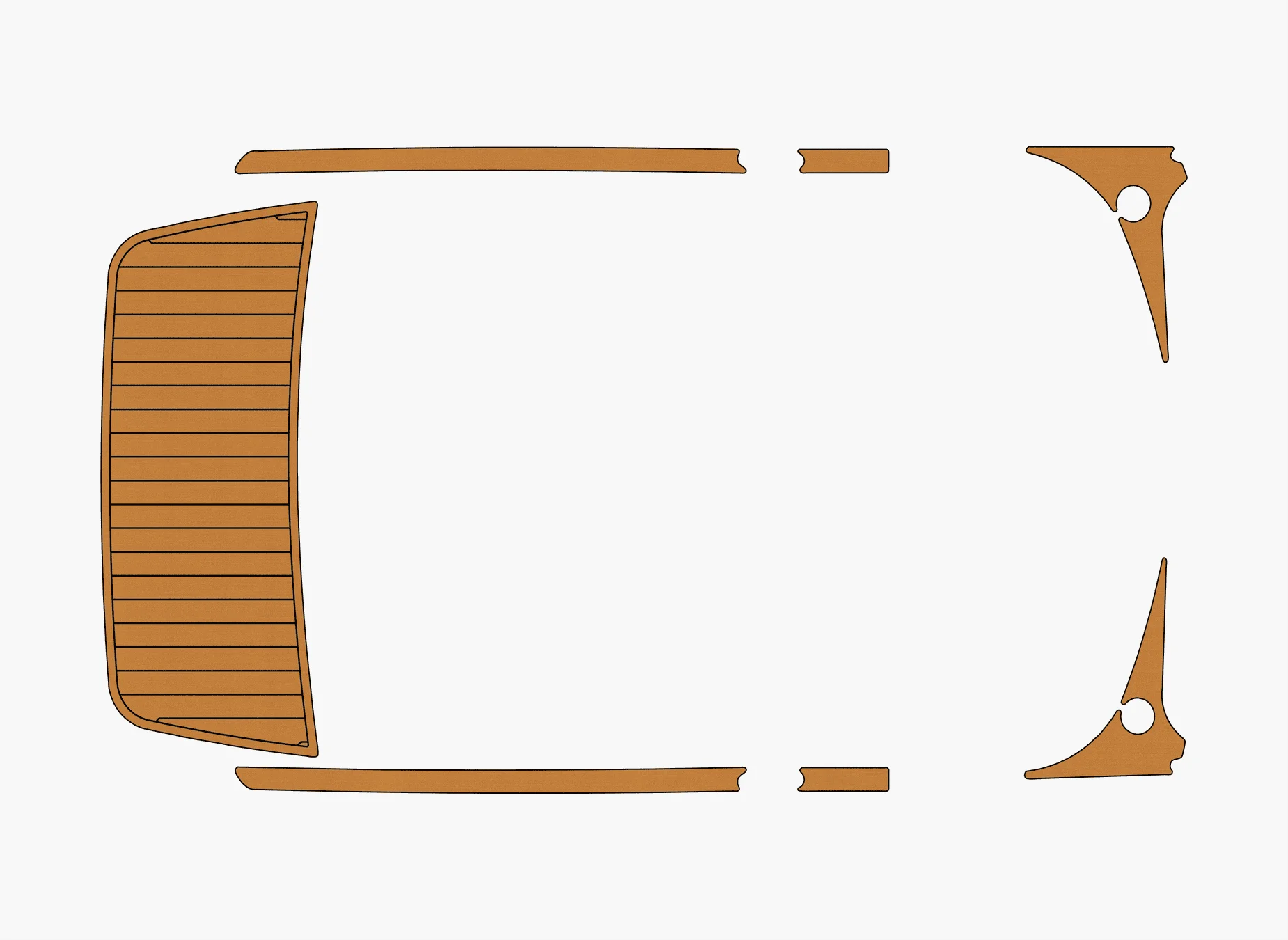 Marine Faux Teak EVA Non-Slip Mat 2008 malibu 21 VLX Self-Adhesive 1/4