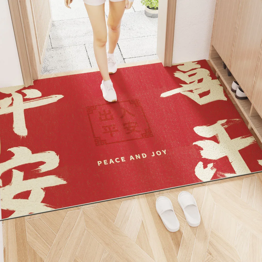 Wear Resistant Dust Removal Red Household Balcony Door Non Slip Pvc Carpet