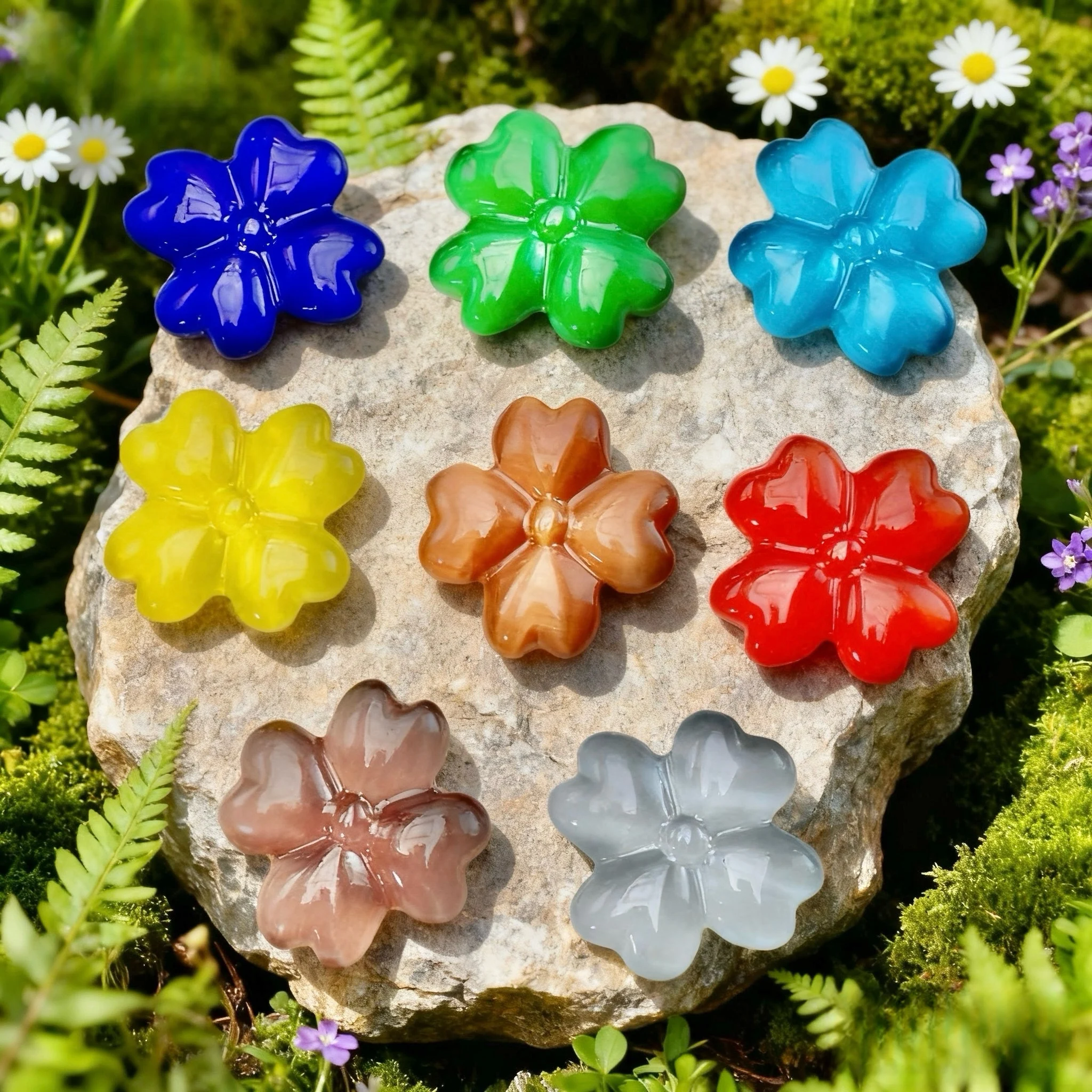 1PC New Arrival Natural Cat eye Lucky Four Leaf Clover Shape Crystal Carving Healing Gemstone Crystal Craft Home Decor