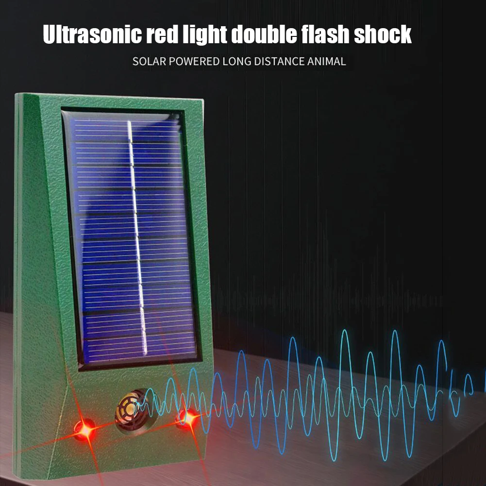 Solar Ultrasonic Garden Repellers Multifunctional Ultrasonic Bird Scarers IP66 Waterproof for Deterrent Rat Dog Fox Pest