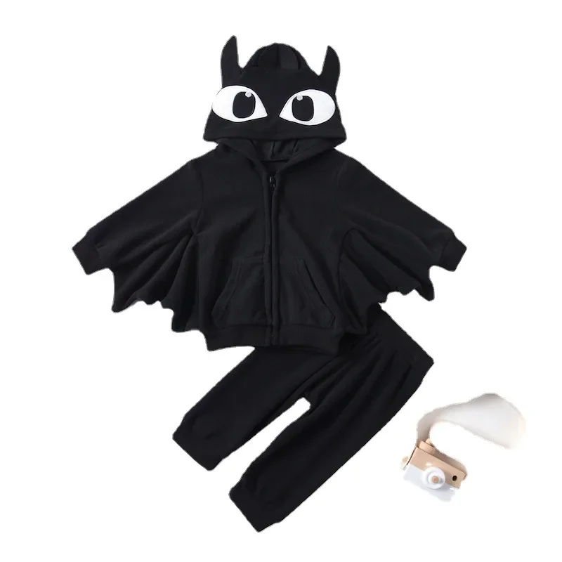 New Kids Cosplay Halloween costume 2021 Winter children's clothing suits cartoon bat man costume children black suit boys clothe