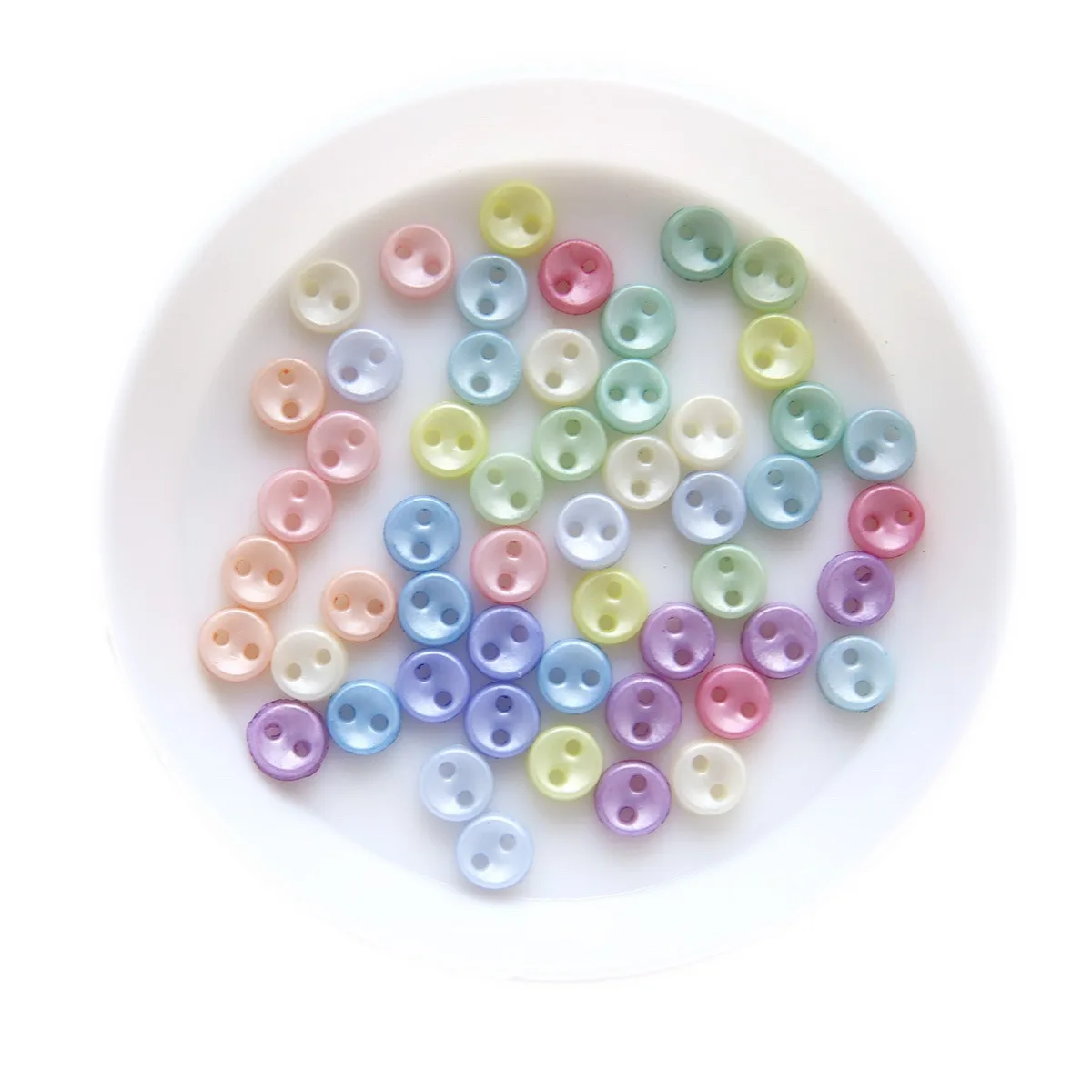 100pcs 5mm Mini Pearl Pastel Multi Round Buttons DIY Handmade Tiny Sewing 2 Holes Accessories For Dolls Soft Toys Clothes