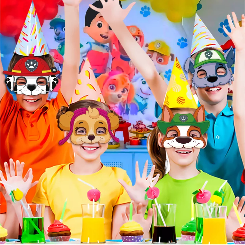 12Pcs Paw Patrol Birthday Party Masks Toy Anime Puppy Patrol Kids Cosplay Masks Patrulla Canina Figure Mask Party Supplies Props