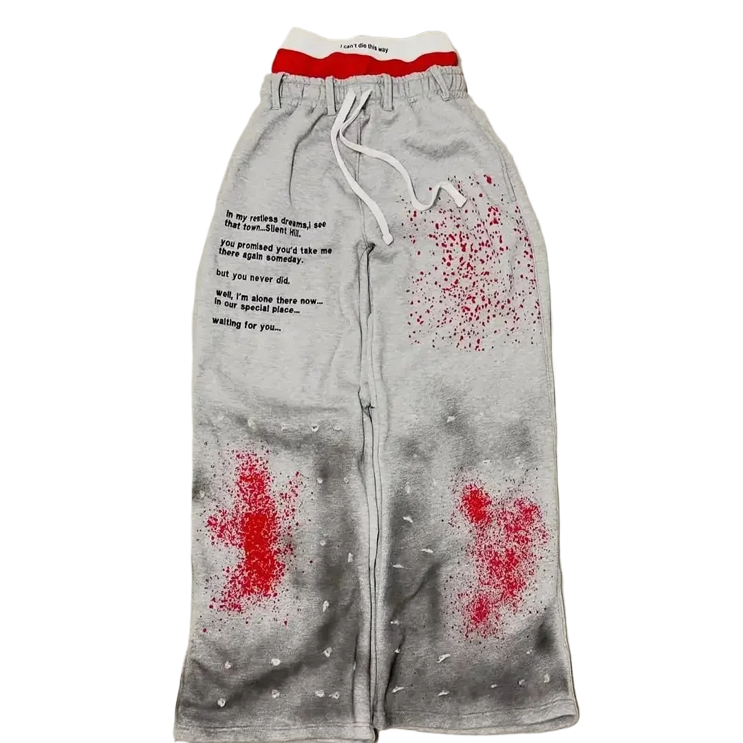 

Y2K Style American Work Pants, Hip-hop Gothic Style Long Pants, Letter Patches, Double-layer Vintage Design, Loose-fitting Long