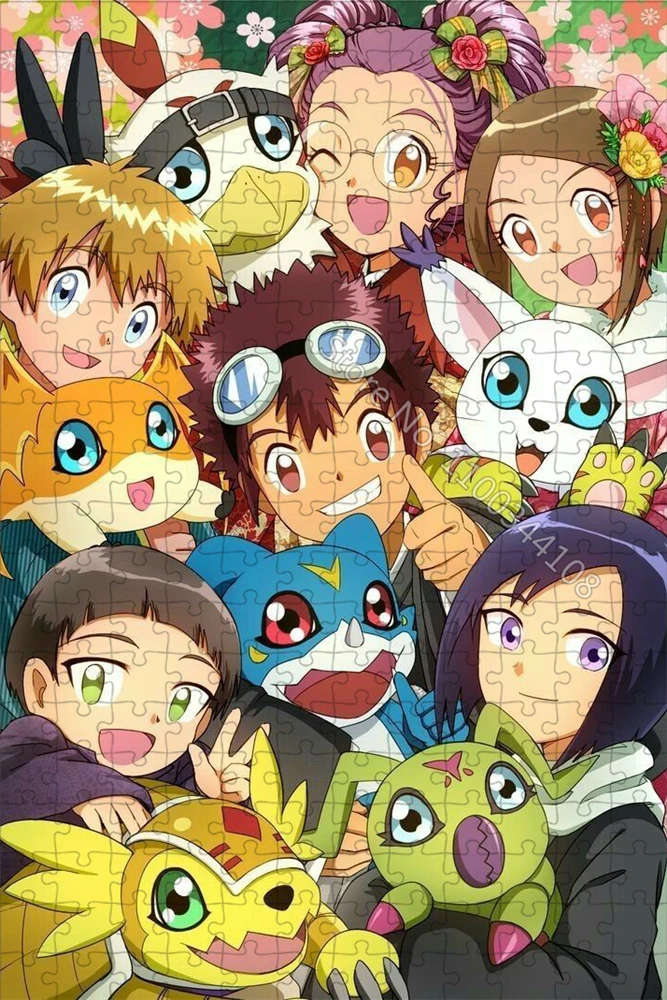 Digimon Adventure Jigsaw Puzzles 300/500/1000 PCS Digital Monster Wooden Puzzle Children's Educational Handmade Toys Collection