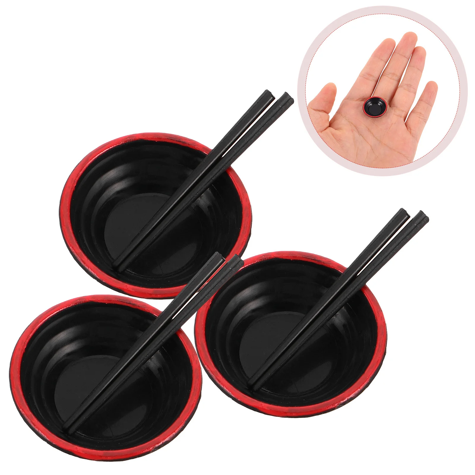

20Sets Mini Japanese Bowls Chopsticks Dollhouse Kitchen Accessories Realistic Ramen Bowl Tiny Tableware Portable Lightweight