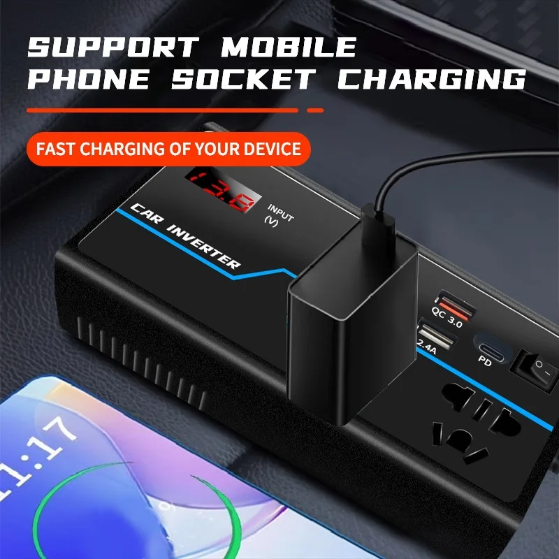 Xiaomi Vehicle Inverter G9 Converter 12V / 24V to 110V/220V Type-c Fast Charger Socket Cigarette Lighter Auto Parts  Electrical