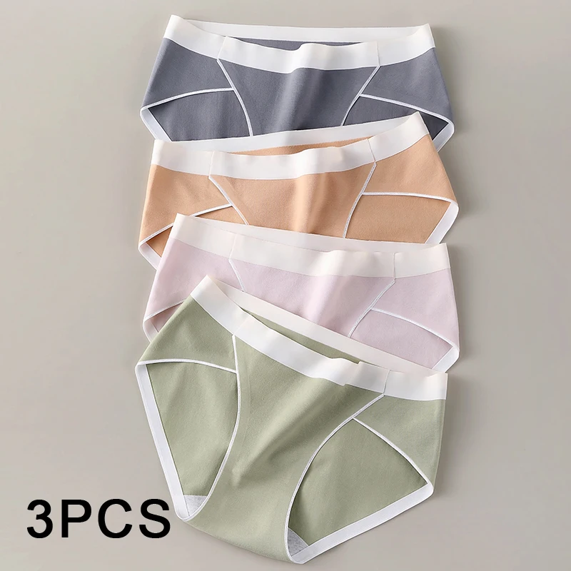 

3PCS/set Female Lingerie Women's Panties Hot Girl Underwear Breathable Underwear Briefs Underpants Comfort Soft Cotton Sexy