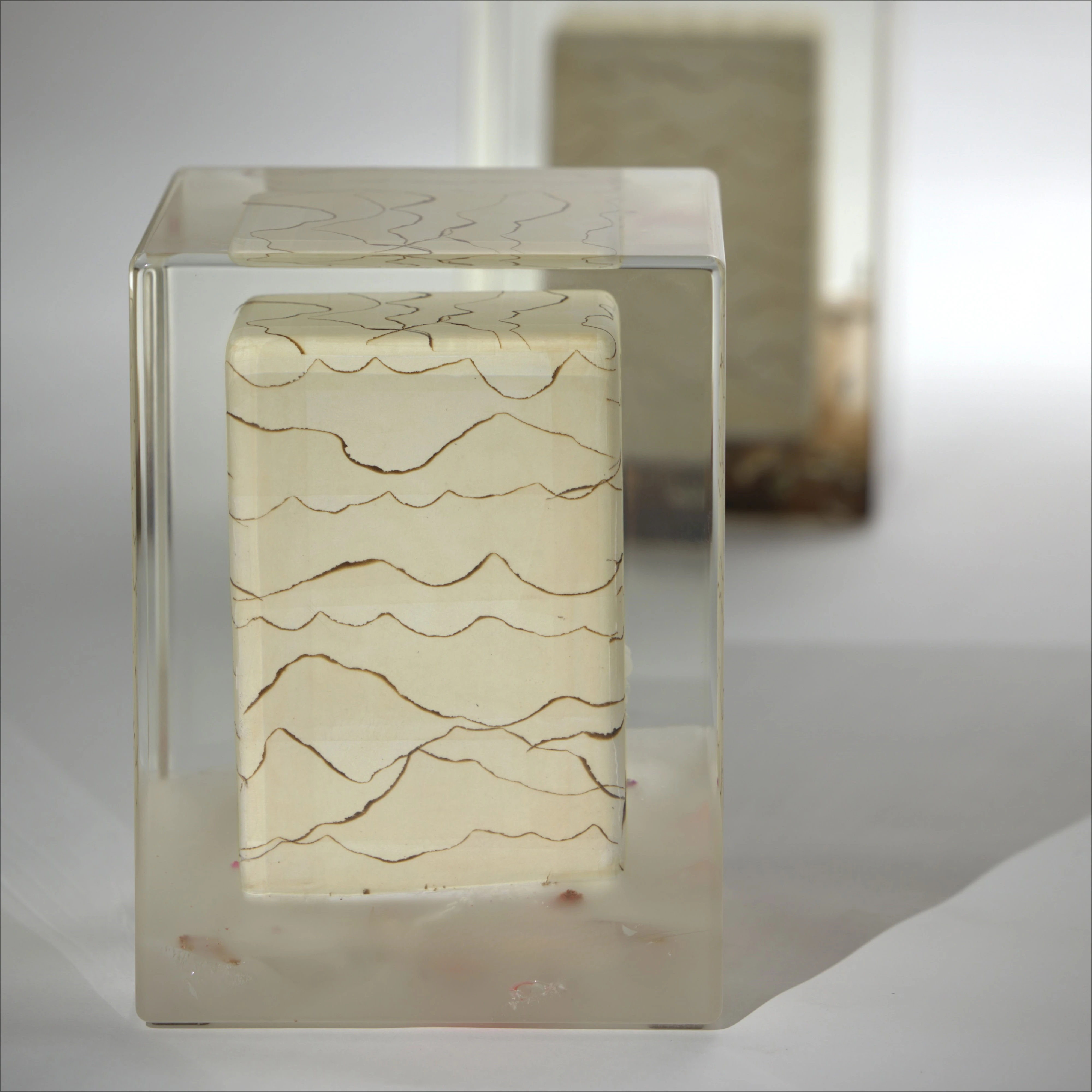 Modern Transparent Stone Textured Stool & Bench & Coffee Table Multifunctional Home Decoration Interior Furniture