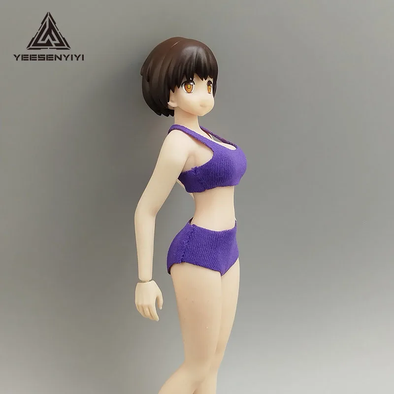 1/12 Scale ชุดออกกําลังกายสําหรับ 6 นิ้วผู้หญิง Action Figures กีฬา Bra & ชุด 15 ซม.ตุ๊กตา BJD เสื้อผ้า Tank Top & MINI กางเกงขาสั้น