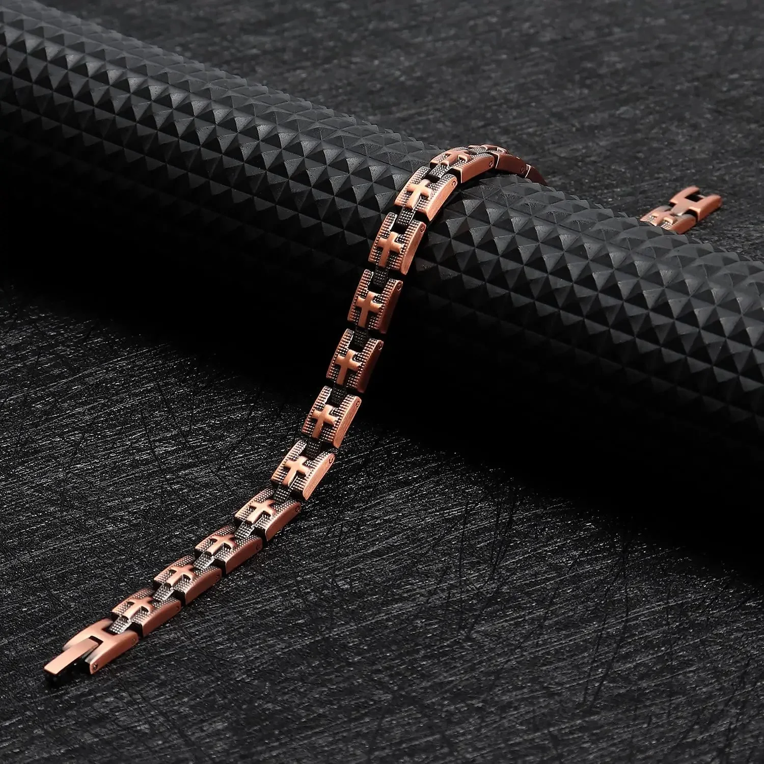 ARADOO Pure Copper Cross Bracelet for Men & Women - Adjustable Magnetic Link Faith-Inspired Design Perfect Holiday Gift
