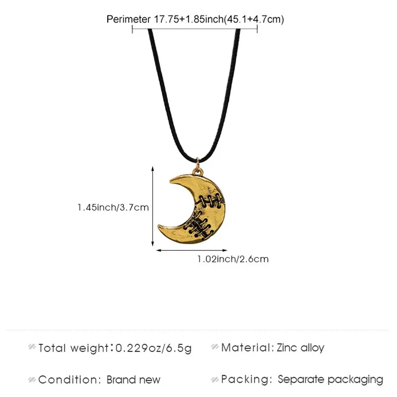 Fashion Silver Gold Color Moon Pendant Necklace Gothic Collar Vintage Clavicle Chain Choker Jewelry