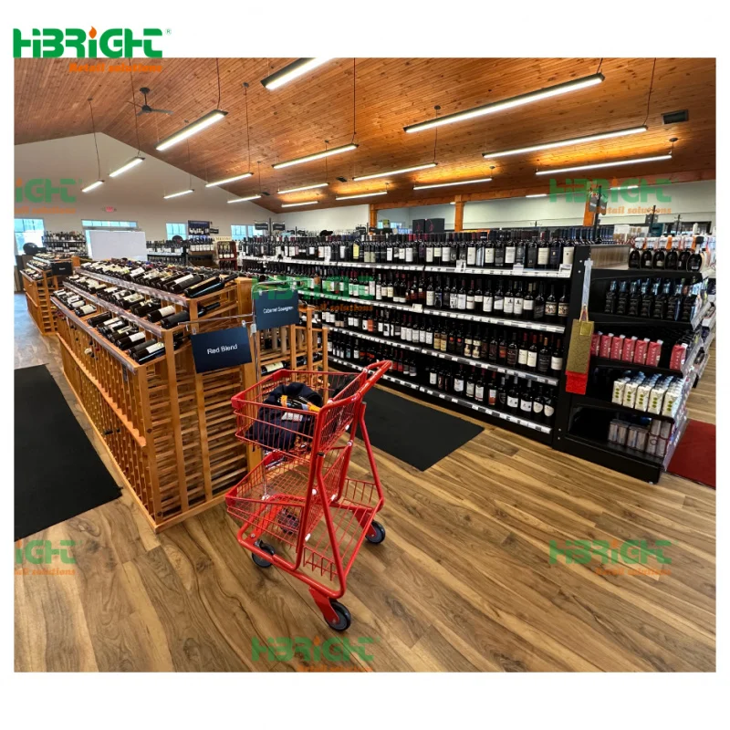 custom.Highbright Strong Grocery Store Display Racks Commercial Wine Gondola Shelving Liquor Store