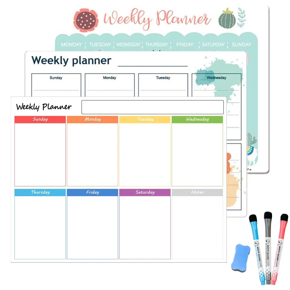 Magnetic Fridge Calendar for Weekly Monthly Planner Magnetic Message Board for Refrigerator Dry Erase Note Board for Family