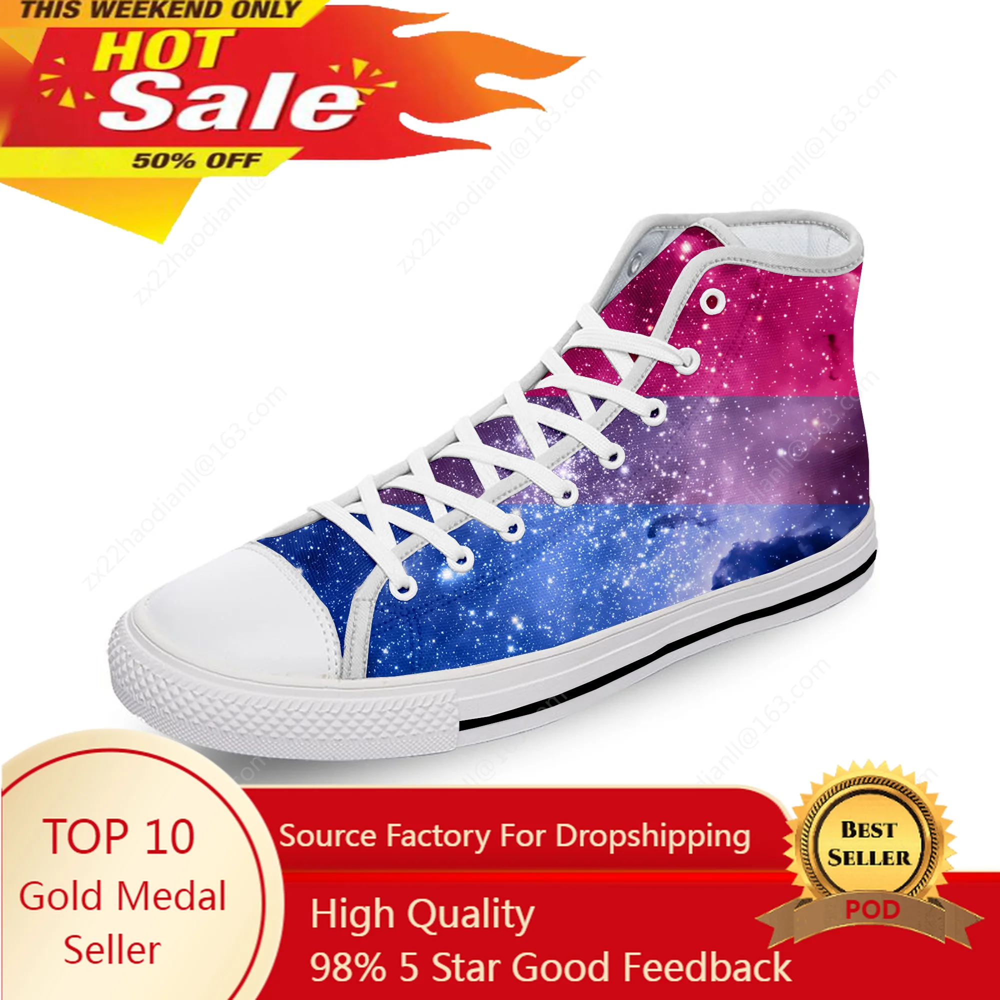 

Bi Bisexual Bisexualy Pride LGBT Flag Cool White Cloth 3D Print High Top Canvas Shoes Men Women Lightweight Breathable Sneakers