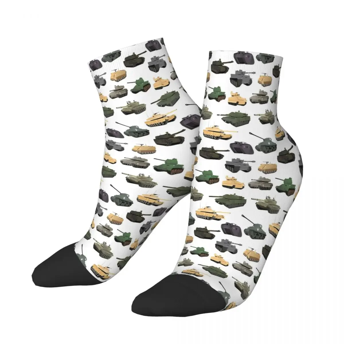 Multiple Battle Tanks Ankle Socks Male Mens Women Summer Stockings Hip Hop