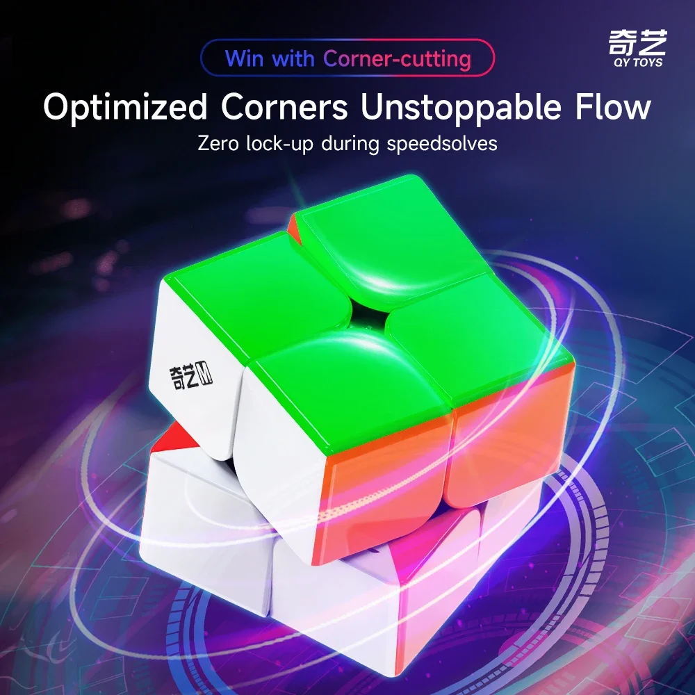 [ECube] QiYi Warrior M 2x2x2 2025 أحدث سرعة بدون ملصقات غير لامعة UV المكعب السحري Cubo Magico لعبة مكعبات ألغاز احترافية للأطفال