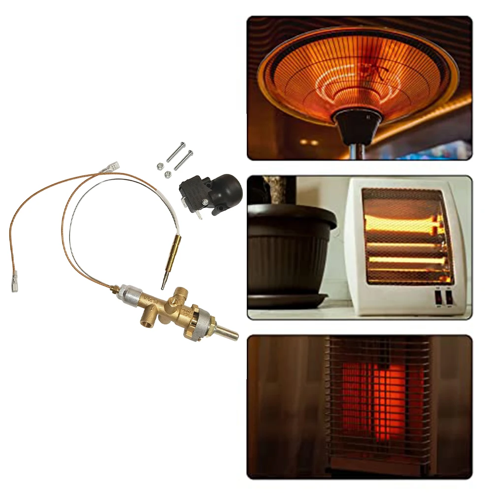 for Hiland and Tower Shaped Courtyard Heater Maintenance Accessories Assembly Kit with Brass Valve and Thermocouple