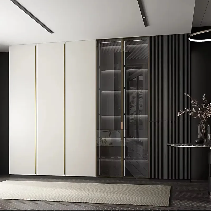 Custom Modern Expandable Wooden Walk In Closet Stylish Bedroom Furniture For Family Hotel Office Living Room Storage Solution