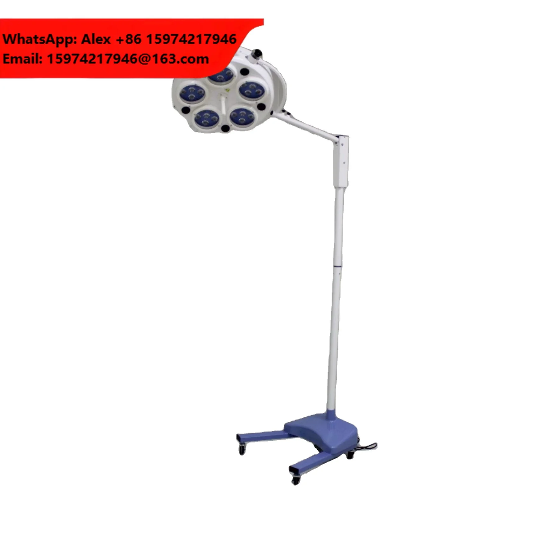 China Manufacture Mobile Four-hole And Five-hole Halogen Shadowless Stand Type Medical Operating Lamp With Battery