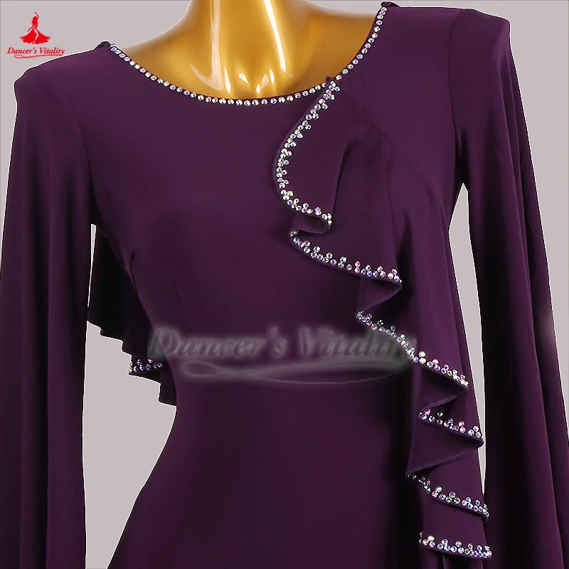 여성 사회 댄스 전문 경쟁 드레스 성인 왈츠 폭스트롯 퀵 스텝 연습 및 공연 의류 사용자 정의